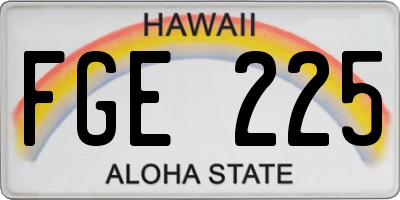 HI license plate FGE225