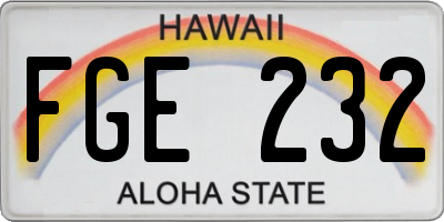HI license plate FGE232