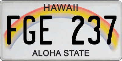 HI license plate FGE237