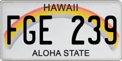 HI license plate FGE239