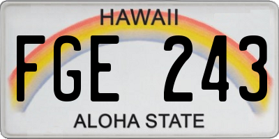 HI license plate FGE243