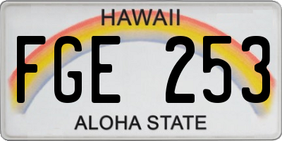 HI license plate FGE253