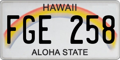 HI license plate FGE258