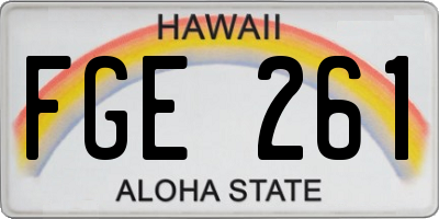 HI license plate FGE261