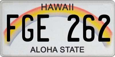 HI license plate FGE262