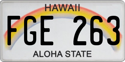 HI license plate FGE263