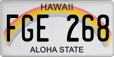 HI license plate FGE268
