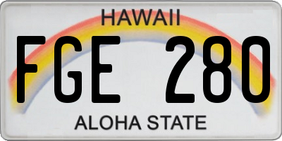 HI license plate FGE280