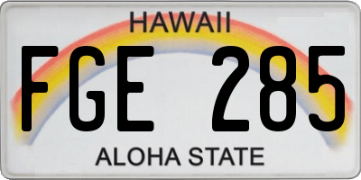 HI license plate FGE285