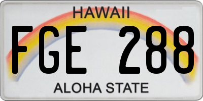 HI license plate FGE288