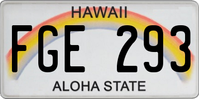 HI license plate FGE293