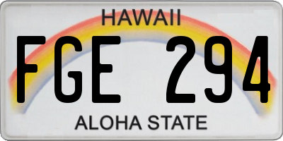 HI license plate FGE294