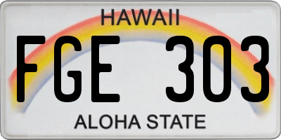 HI license plate FGE303