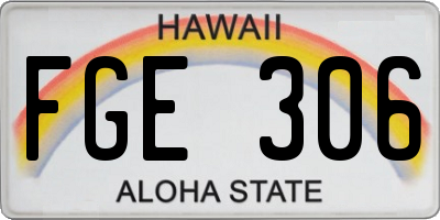HI license plate FGE306
