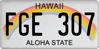 HI license plate FGE307