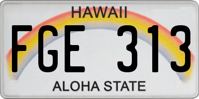 HI license plate FGE313