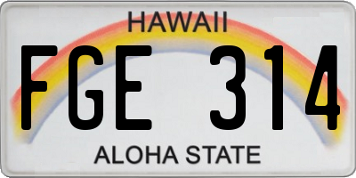 HI license plate FGE314