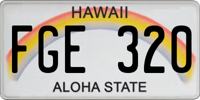HI license plate FGE320