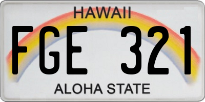 HI license plate FGE321