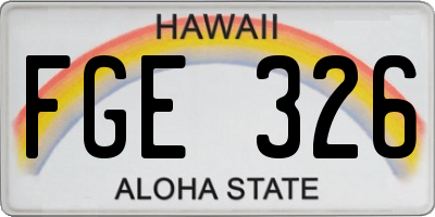 HI license plate FGE326