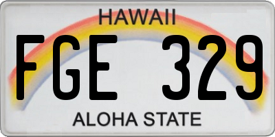 HI license plate FGE329