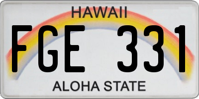HI license plate FGE331