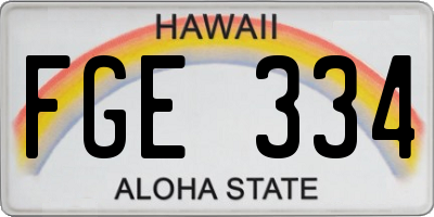 HI license plate FGE334