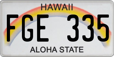 HI license plate FGE335