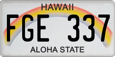 HI license plate FGE337