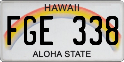 HI license plate FGE338