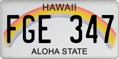 HI license plate FGE347