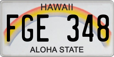 HI license plate FGE348
