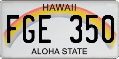 HI license plate FGE350