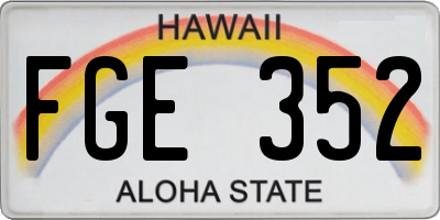 HI license plate FGE352