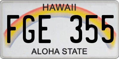 HI license plate FGE355