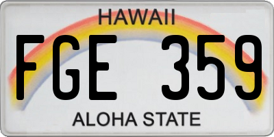 HI license plate FGE359