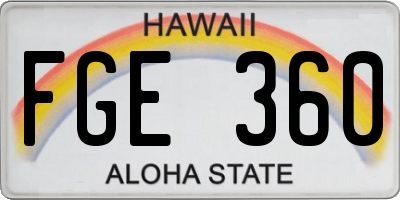 HI license plate FGE360