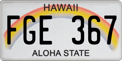 HI license plate FGE367