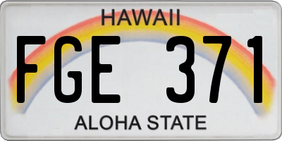 HI license plate FGE371