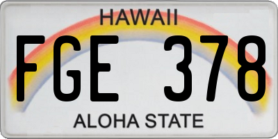 HI license plate FGE378