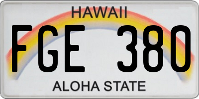 HI license plate FGE380
