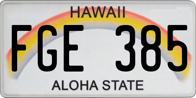 HI license plate FGE385