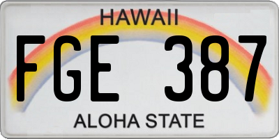 HI license plate FGE387
