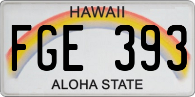 HI license plate FGE393