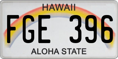 HI license plate FGE396