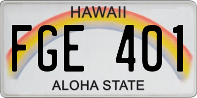 HI license plate FGE401