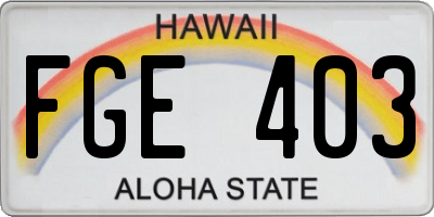 HI license plate FGE403