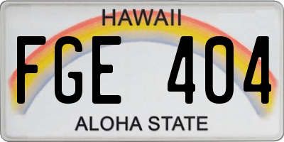 HI license plate FGE404