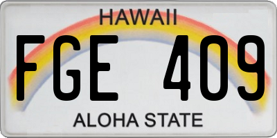 HI license plate FGE409