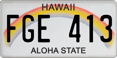 HI license plate FGE413